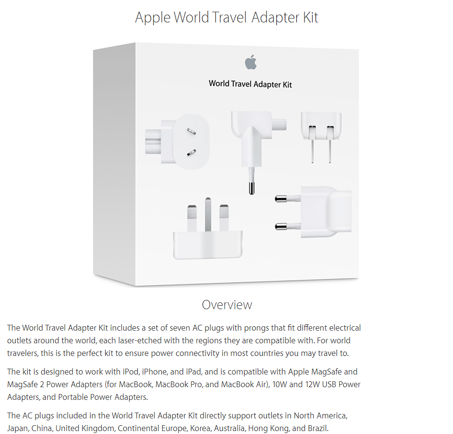 Apple World Travel Adapter Kit 
