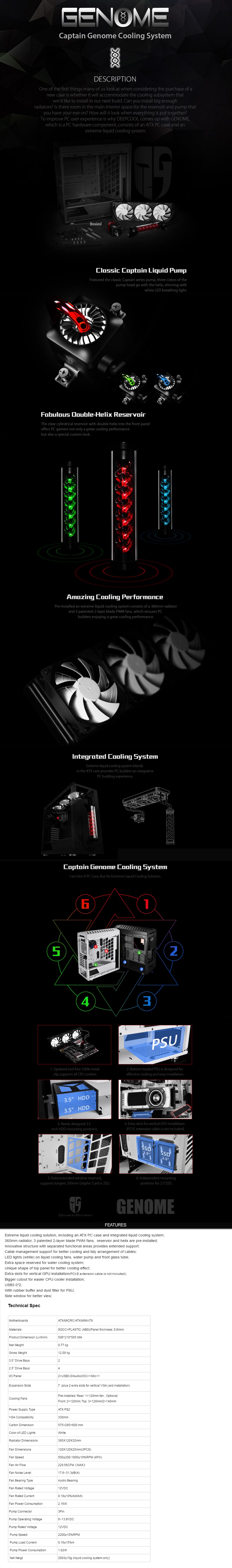 Deepcool Genome Captain Cooling System
