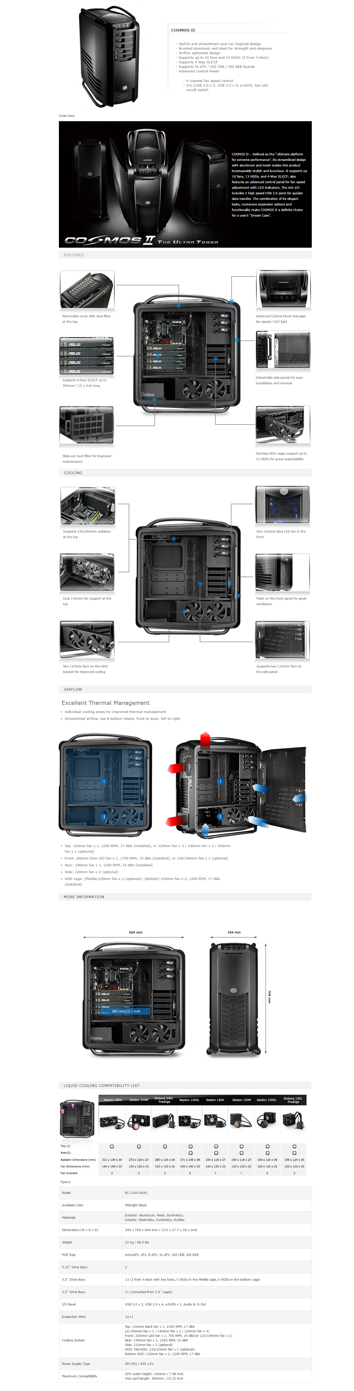 Cooler Master Cosmos II Ultra Tower Gaming Cabinet