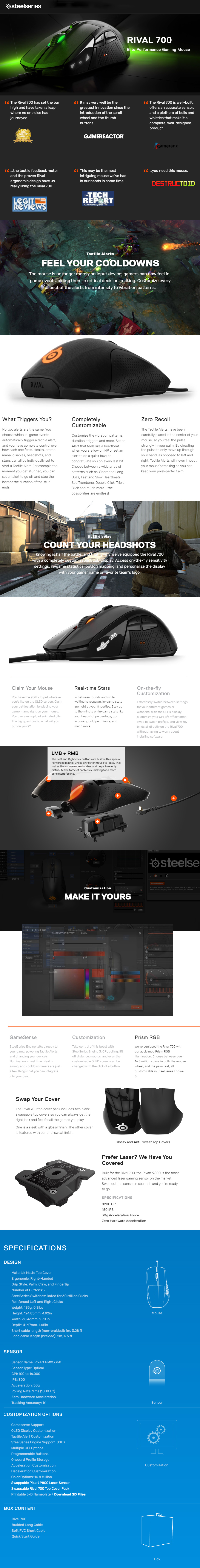 SteelSeries Rival 700 Mouse (62331)