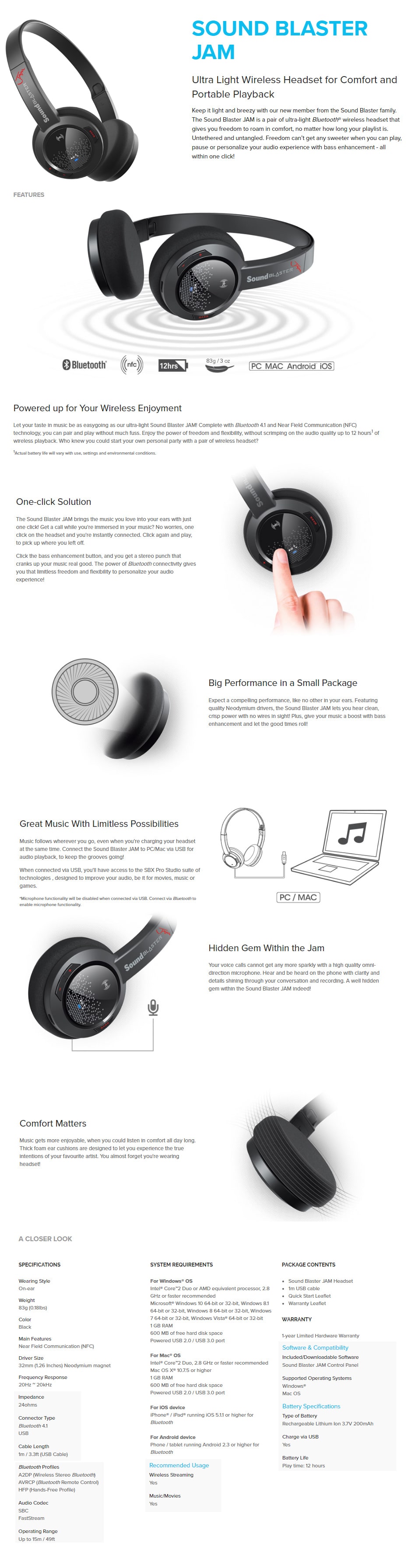 Creative Sound Blaster  Wireless Headset features
