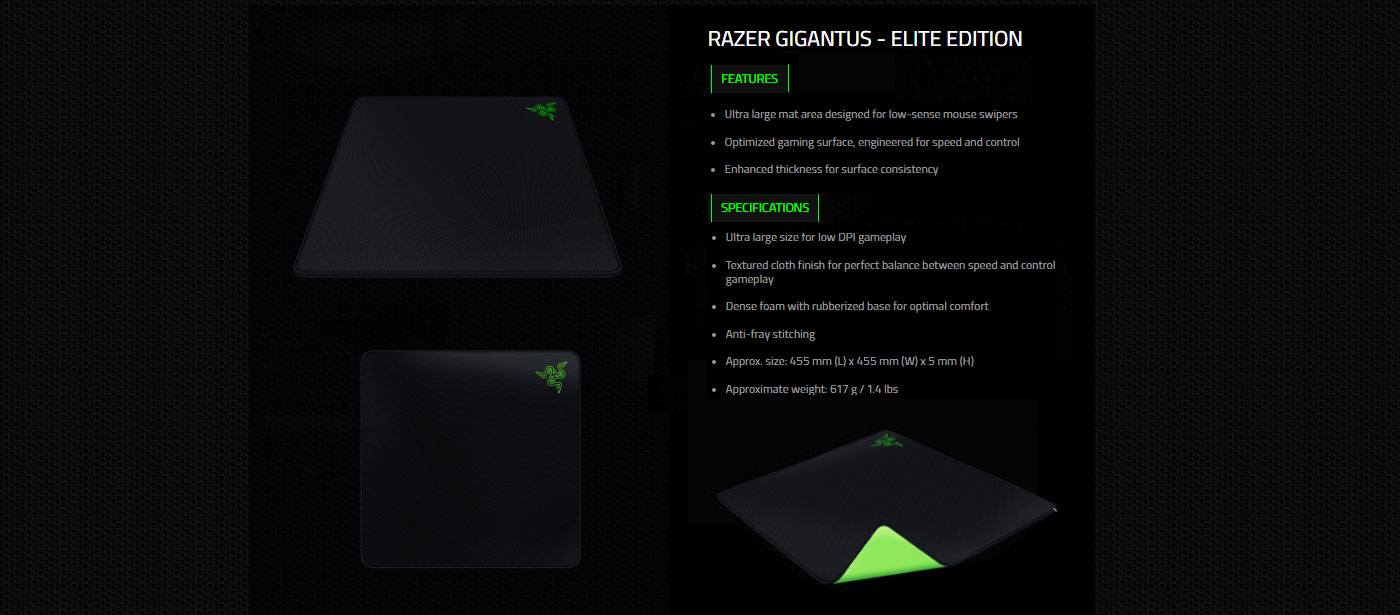 Razer Gigantus Elite Soft Gaming Mouse Mat