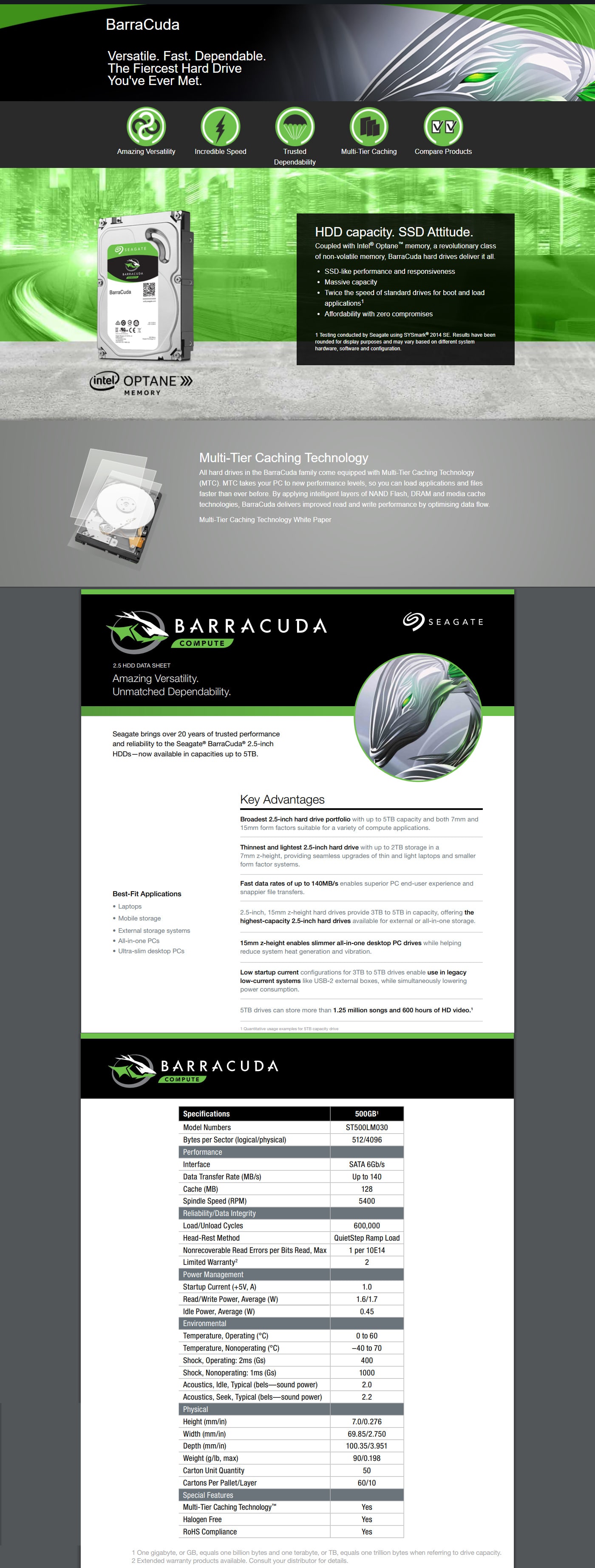 Seagate BarraCuda 500GB Laptop Internal Hard Drive