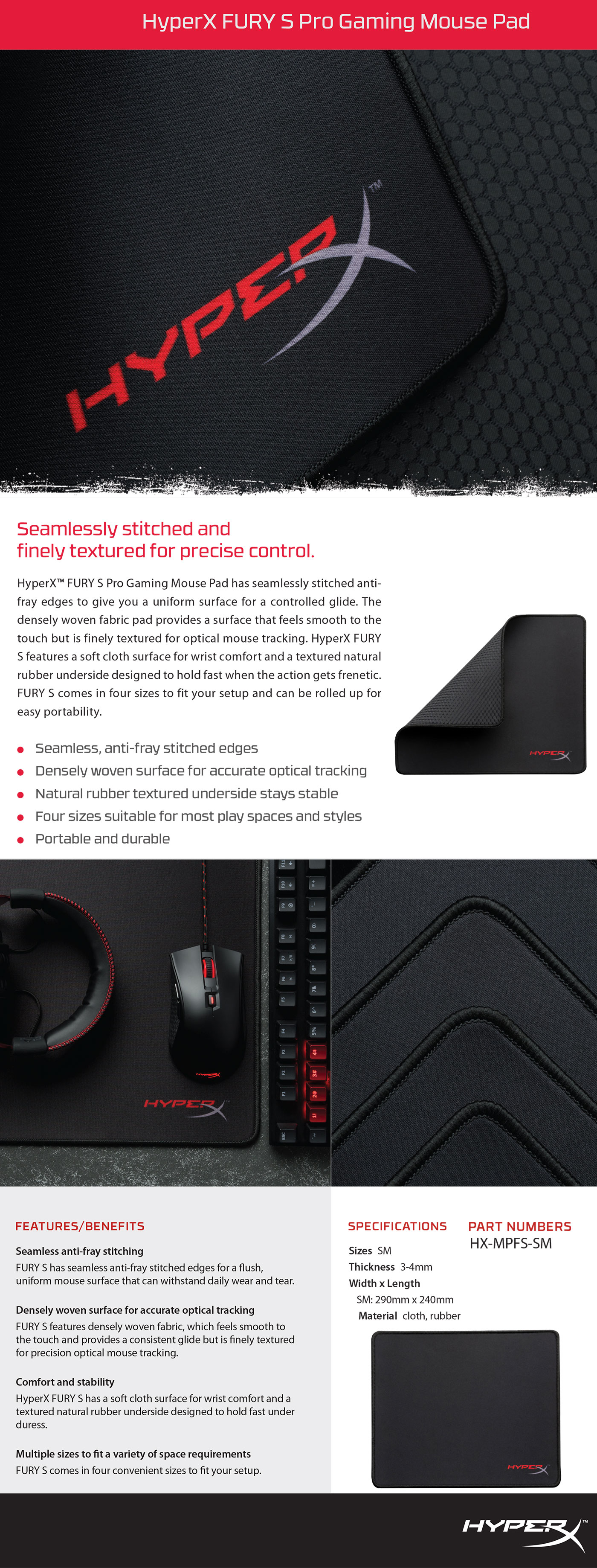 Hyperx Fury S Pro Gaming Mouse Pad Small
