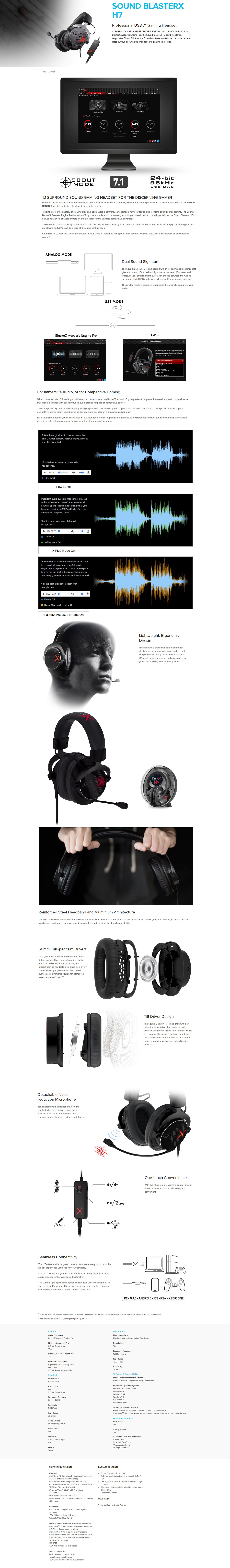 Creative Sound BlasterX H7 Professional USB Gaming Headset