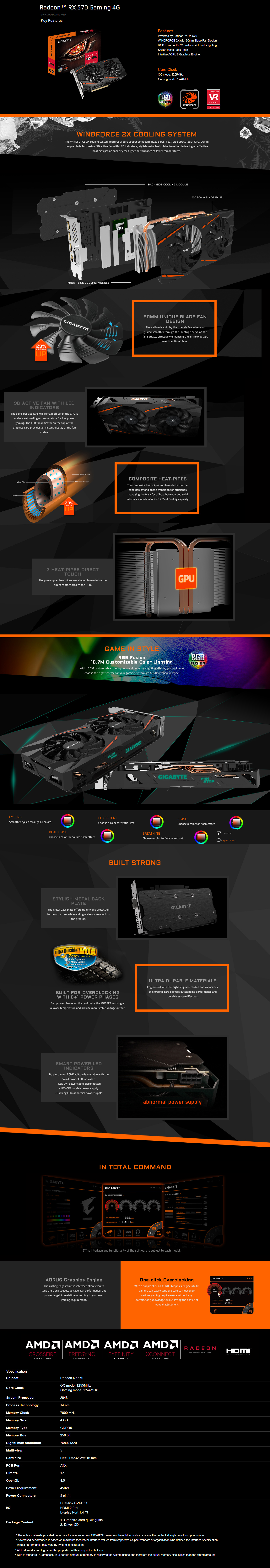 Buy Online Gigabyte Radeon RX 570 Gaming 4GB GDDR5 (GV-RX570GAMING-4GD)