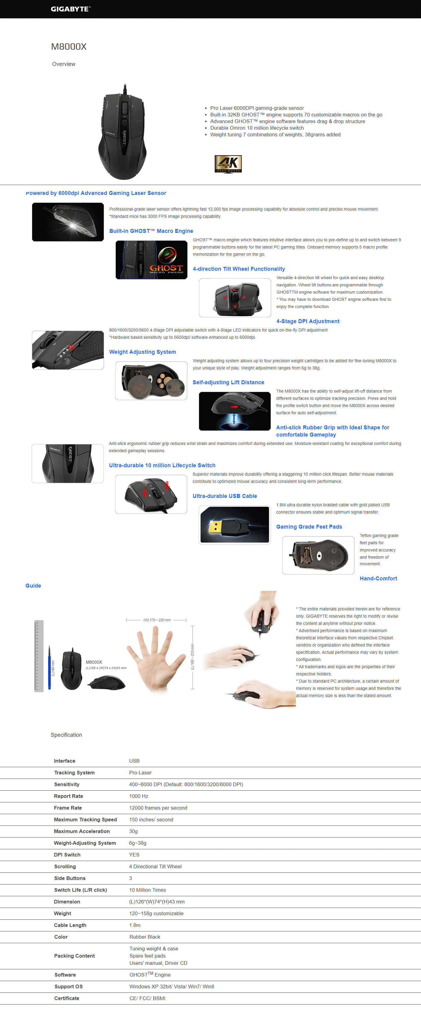  Buy Online Gigabyte M8000X High-performance Laser Gaming Mouse
