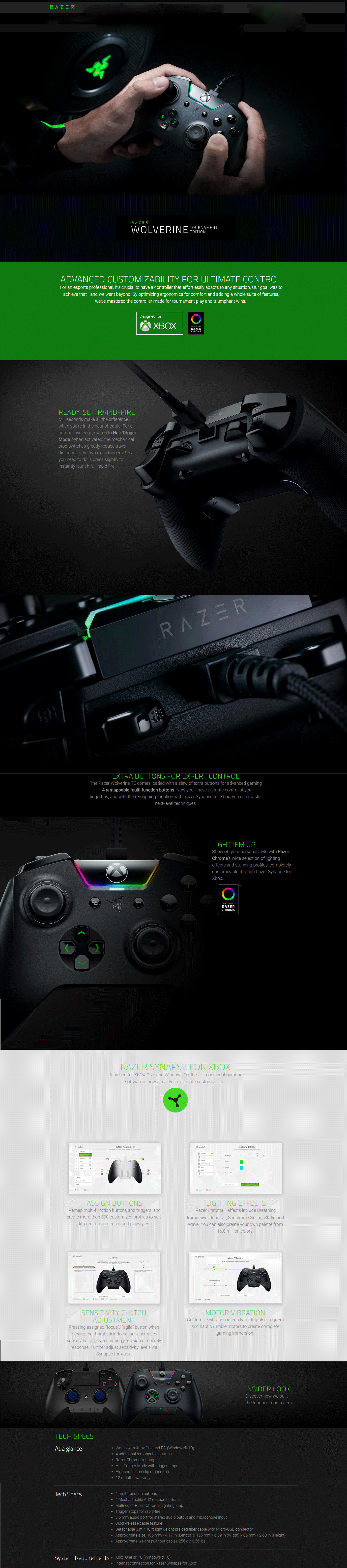  Buy Online Razer Wolverine Tournament Edition Gaming Controller for Xbox One (RZ06-01990100-R3M1)