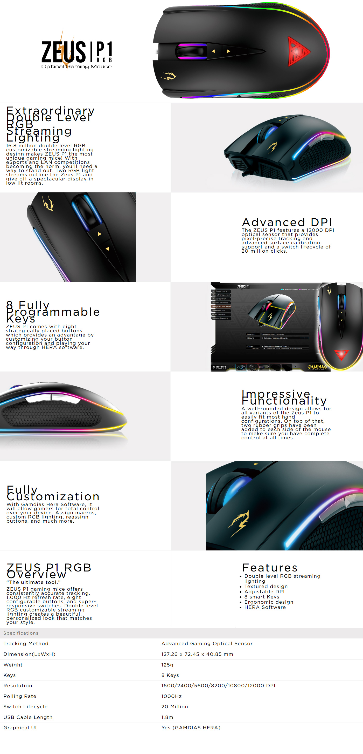  Buy Online Gamdias Zeus P1 RGB Optical Gaming Mouse