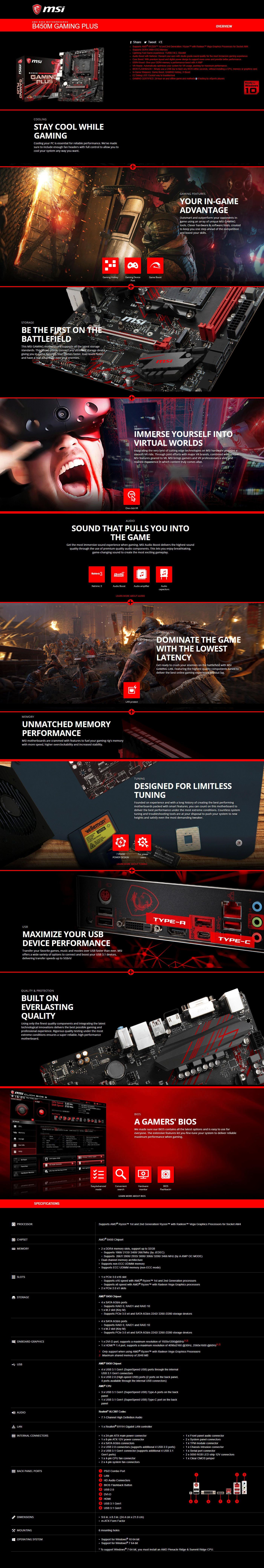  Buy Online MSI B450M Gaming Plus AMD AM4 Socket Motherboard