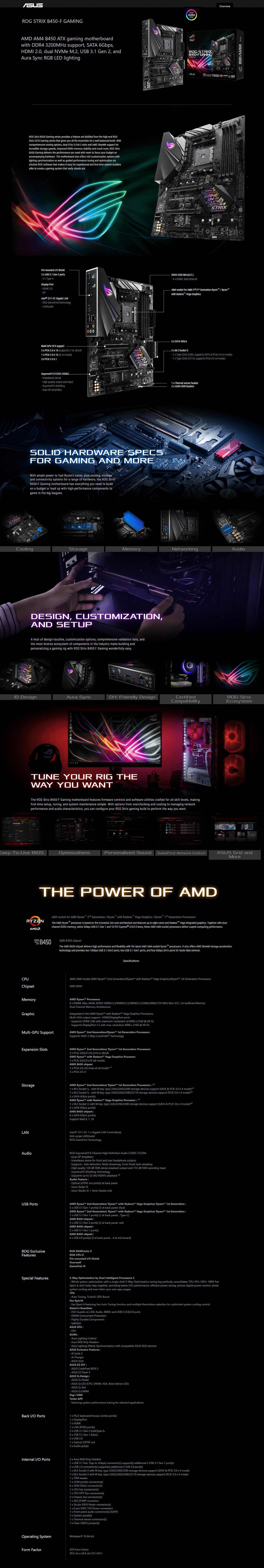  Buy Online Asus ROG STRIX-B450-F-GAMING AMD AM4 Socket Motherboard