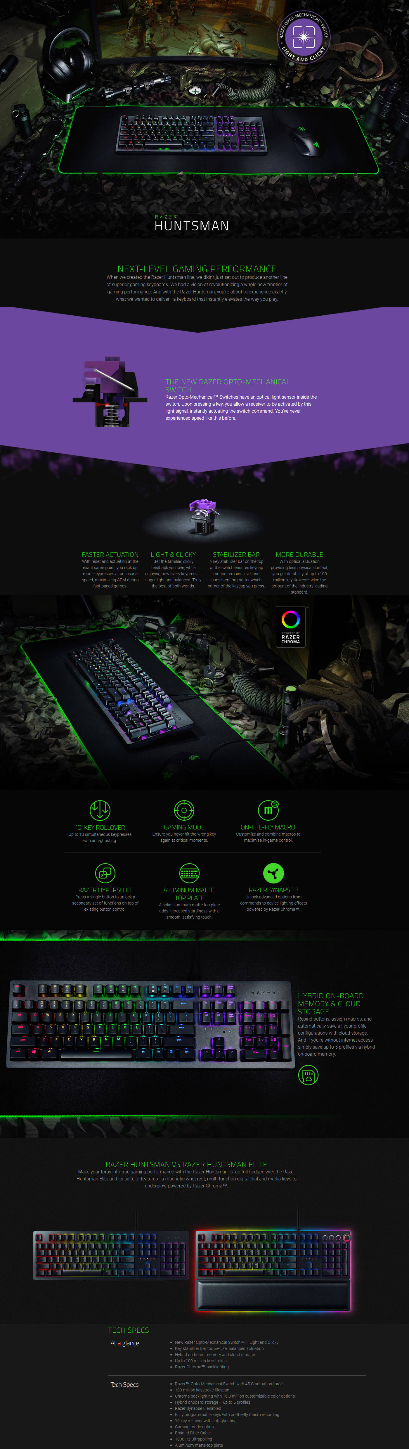  Buy Online Razer Huntsman Opto Mechanical Gaming Keyboard (RZ03-02520100-R3M1)