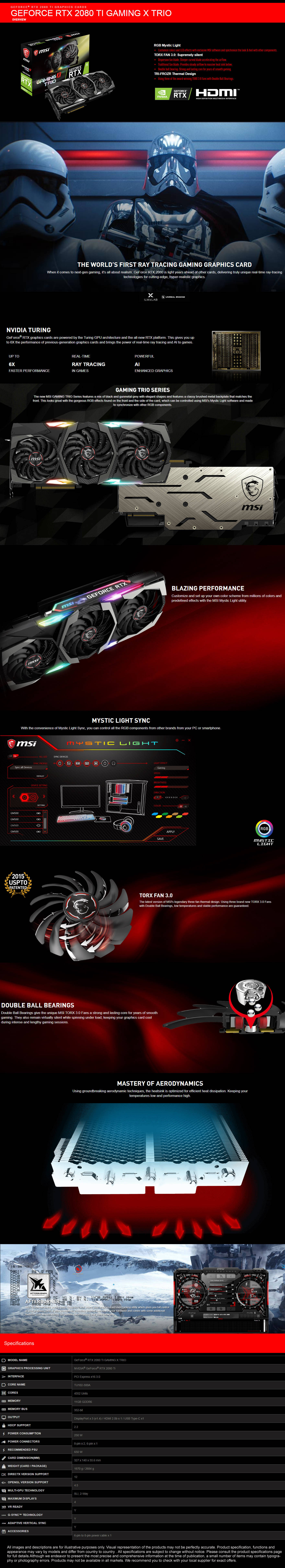  Buy Online MSI Geforce RTX 2080 Ti Gaming X Trio 11GB GDDR6
