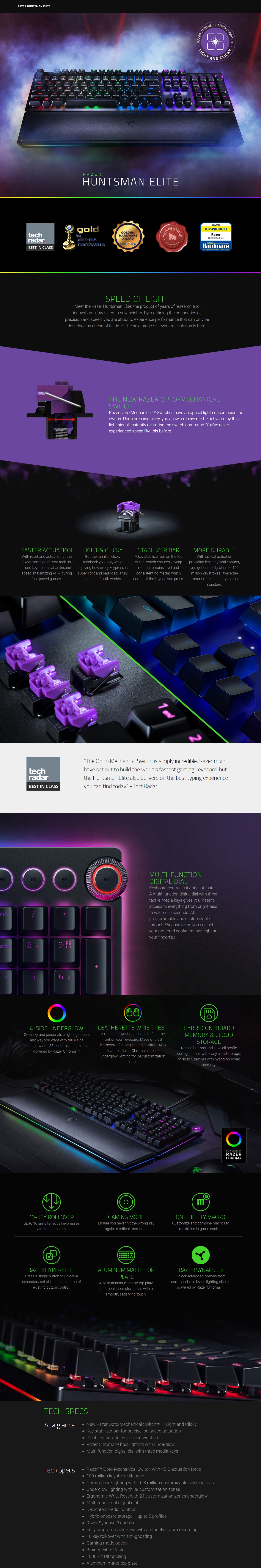  Buy Online Razer Huntsman Elite Opto Mechanical Gaming Keyboard (RZ03-01870100-R3M1)