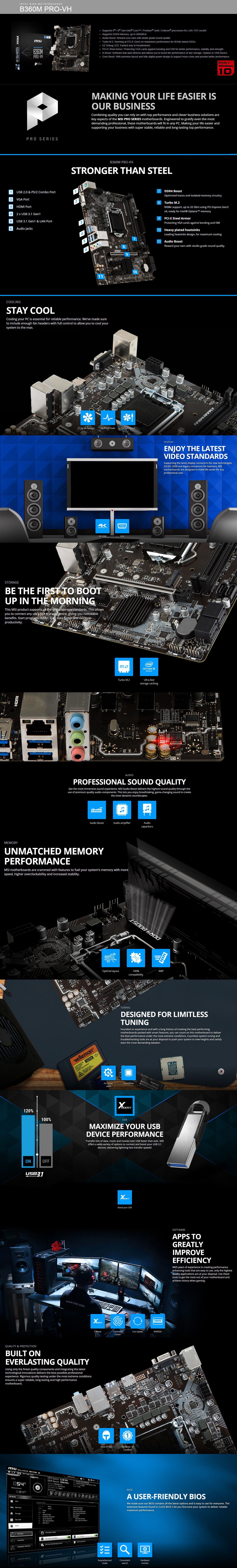  Buy Online MSI B360M PRO-VH Intel Motherboard