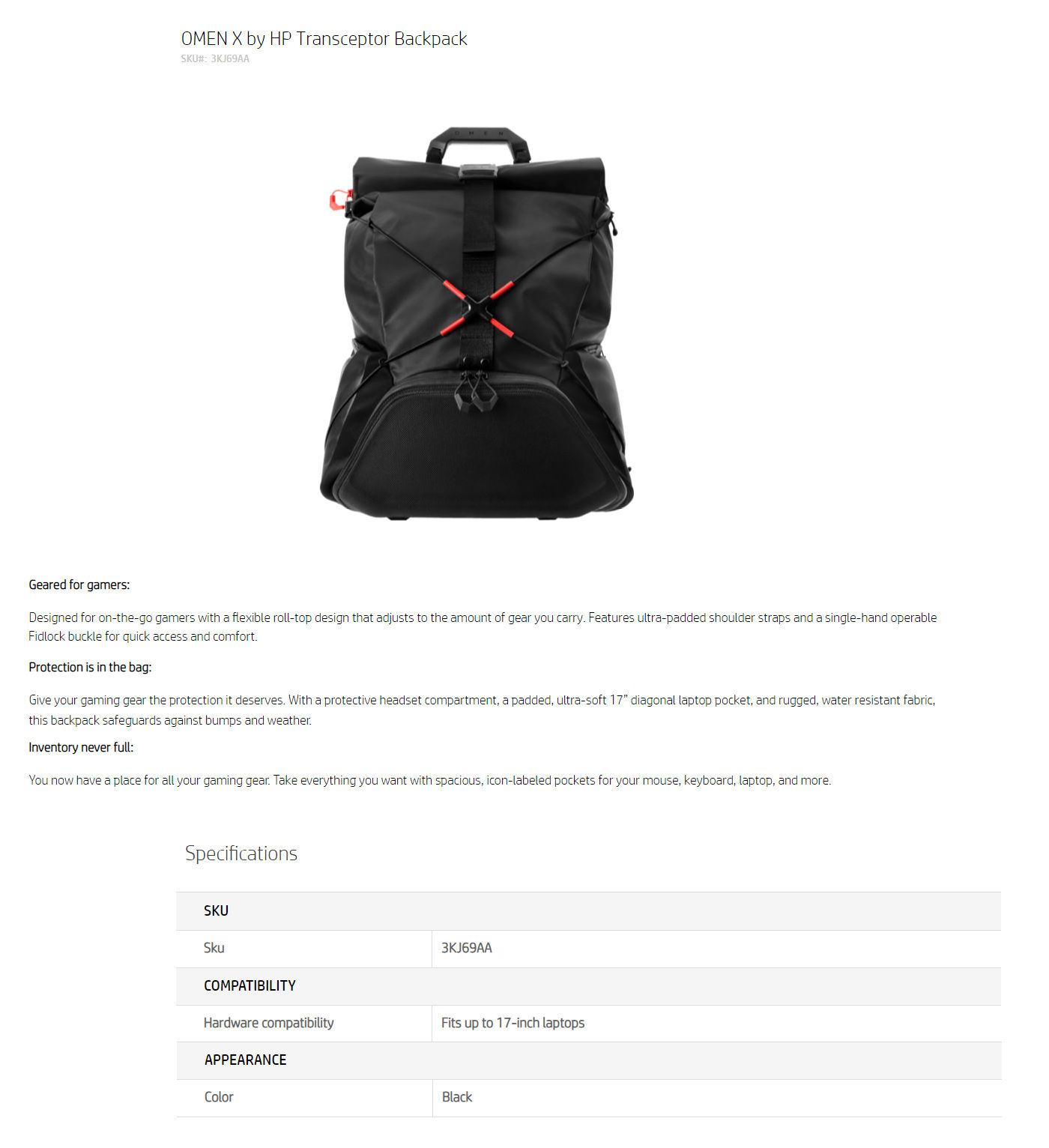  Buy Online HP OMEN Backpack (3KJ69AA)