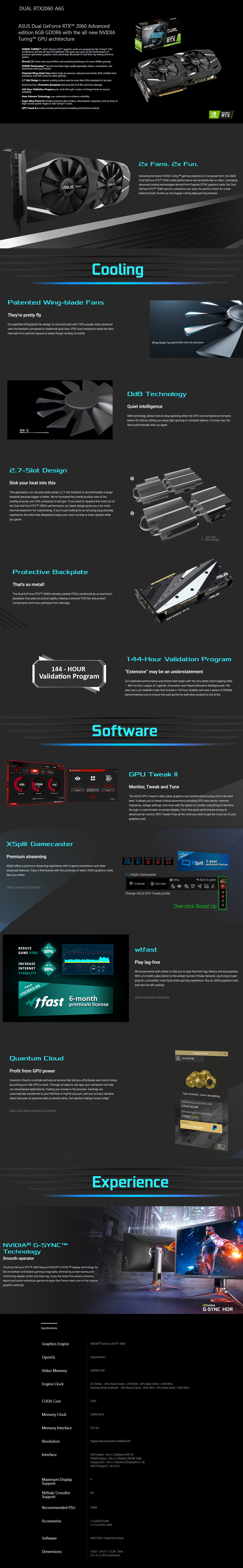  Buy Online Asus Dual GeForce RTX 2060 Advanced Edition 6GB GDDR6 (DUAL-RTX2060-A6G)