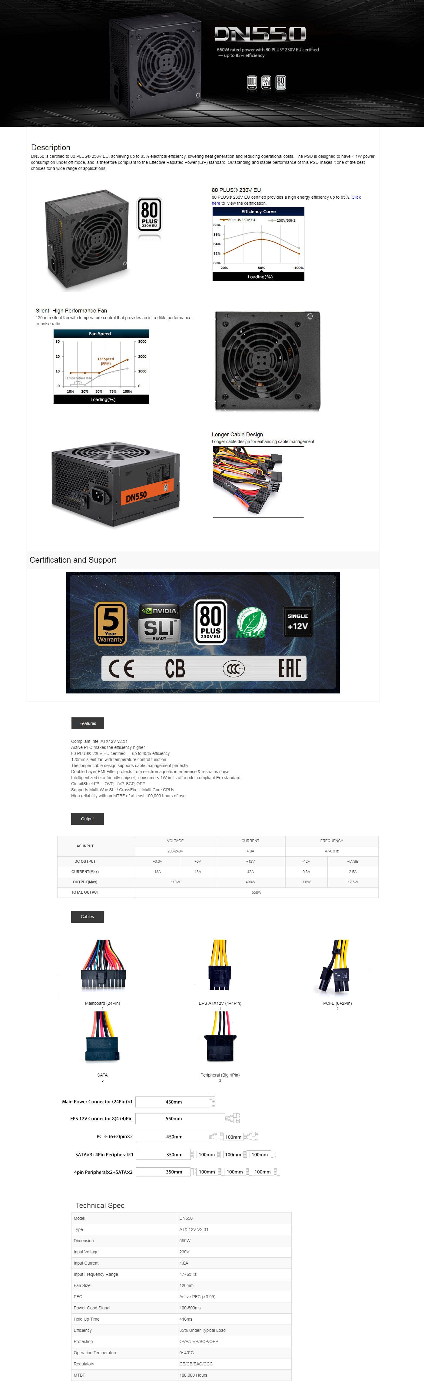  Buy Online Deepcool 550W Power Supply (DN550)