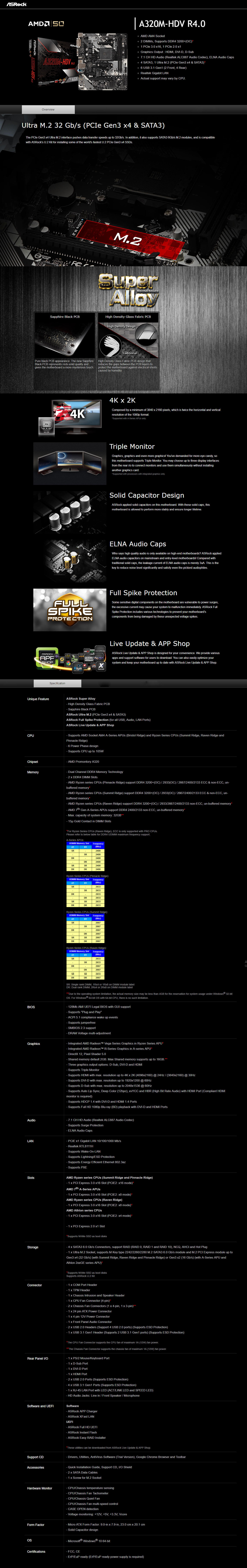  Buy Online Asrock A320M-HDV R4 AMD AM4 Socket Motherboard