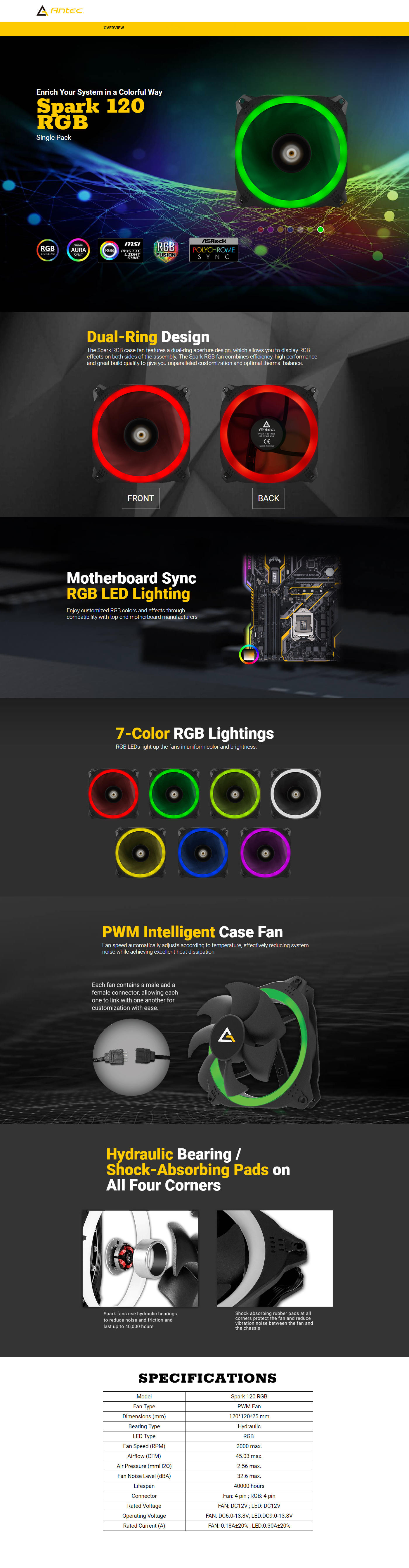 Buy Online Antec Spark 120 RGB - Single Pack