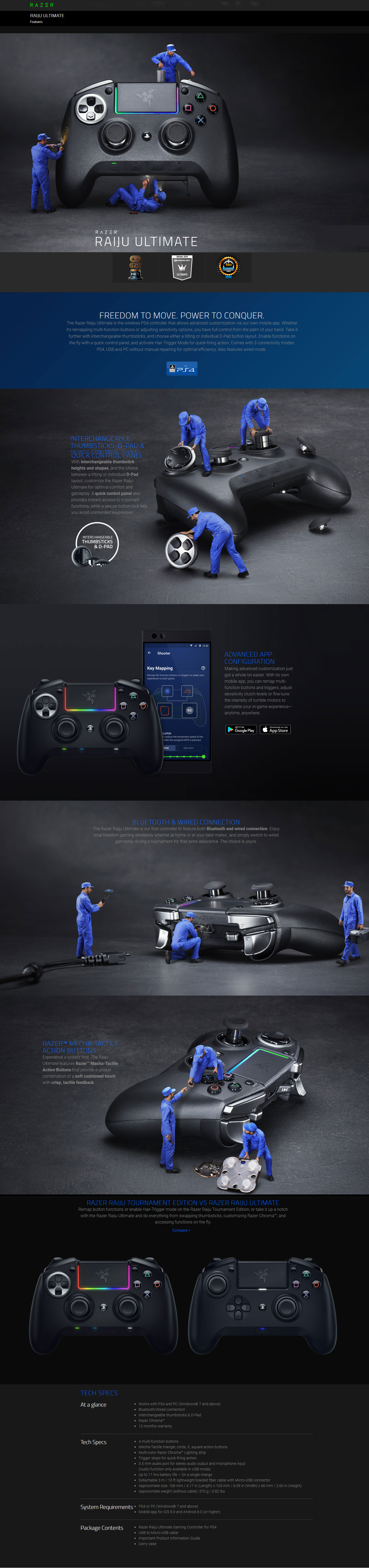Buy Online Razer Raiju Ultimate - Wireless and Wired Gaming Controller for PS4 2019 (RZ06-02600300-R3G1)