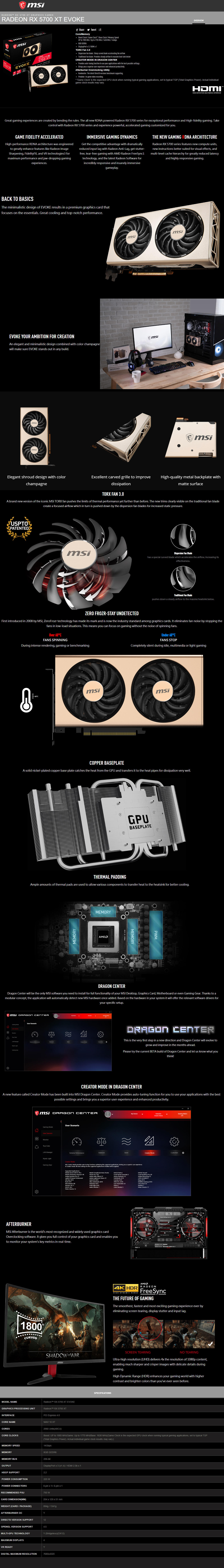 Buy Online MSI Radeon RX 5700 XT EVOKE 8GB GDDR6