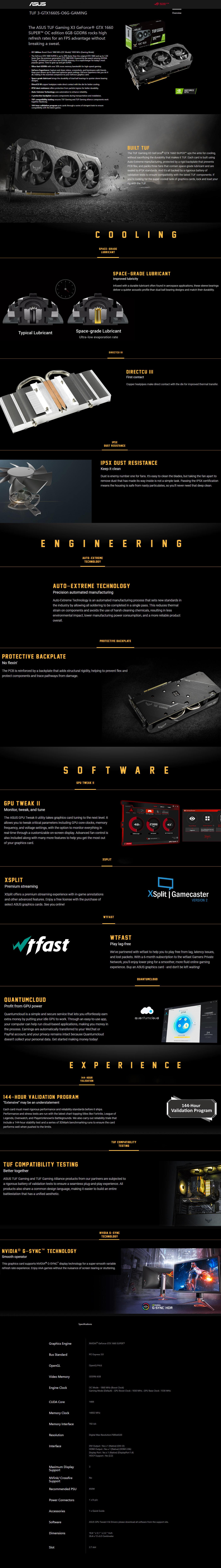 Buy Online Asus TUF Gaming X3 GeForce GTX 1660 Super OC Edition 6GB GDDR6 (TUF-3-GTX1660S-O6G-GAMING)