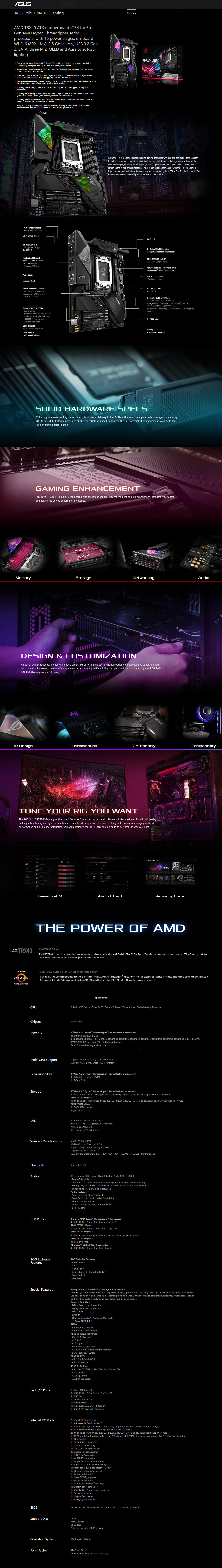 Buy Online Asus ROG Strix TRX40-E Gaming AMD TRX40 ATX Motherboard