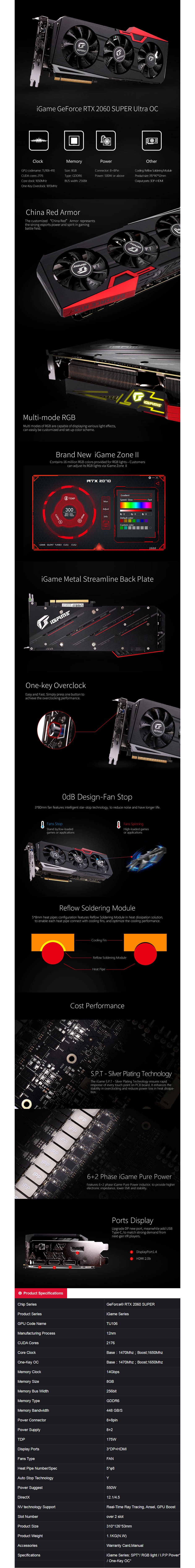 Buy Online Colorful iGame GeForce RTX 2060 Super Ultra-V GDDR6 (G-I2060S UL-V)