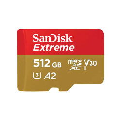 SanDisk 512GB Extreme microSDXC UHS-I Memory Card (SDSQXAV-512G-GN6MN)