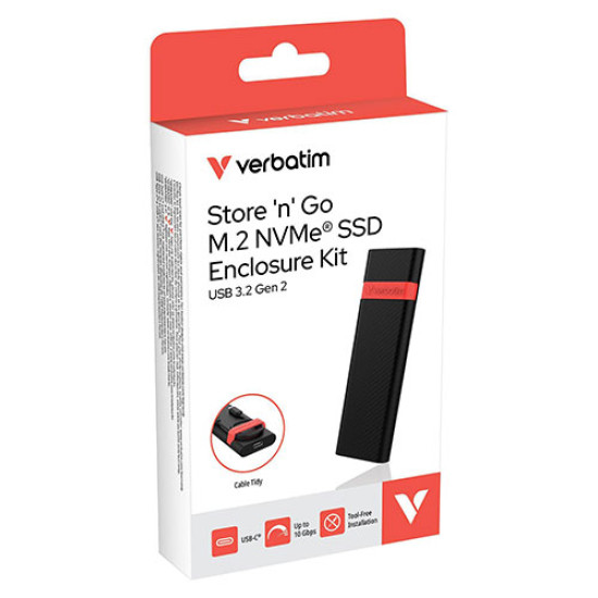 Verbatim M.2 NVMe SSD High Speed USB 3.2 Gen 2 - 10Gbps Enclosure Kit (32261)