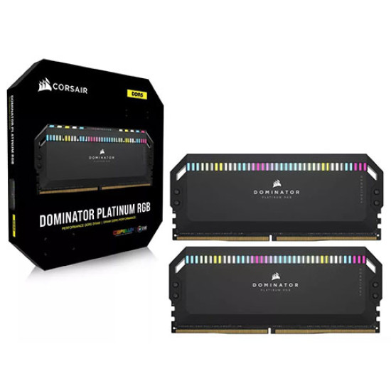 Corsair DOMINATOR PLATINUM RGB 32GB (2x16GB) DDR5 DRAM 6000MHz CL36 Intel XMP Memory Kit Black (CMT32GX5M2E6000C36) Corsair DOMINATOR PLATINUM RGB 32GB (2x16GB) DDR5 DRAM 6000MHz CL36 Intel XMP Memory Kit Black (CMT32GX5M2E6000C36)