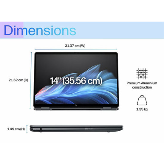 HP OmniBook 14-fh0029TU Ultra Flip 14 inch Laptop (Ultra 7-256V, 16GB RAM, 1TB SSD, Win 11, MSO HS 2021) HP OmniBook 14-fh0029TU Ultra Flip 14 inch Laptop (Ultra 7-256V, 16GB RAM, 1TB SSD, Win 11, MSO HS 2021)