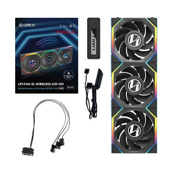 Lian Li UNI Fan SL Wireless LCD 120mm Reverse Blade ARGB Triple Pack (G99.12RSLLCD1W3B.IN) Lian Li UNI Fan SL Wireless LCD 120mm Reverse Blade ARGB Triple Pack (G99.12RSLLCD1W3B.IN)