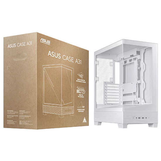 Asus A31 White ATX Mid-Tower Gaming Case (A31-TG-WHITE) Asus A31 White ATX Mid-Tower Gaming Case (A31-TG-WHITE)