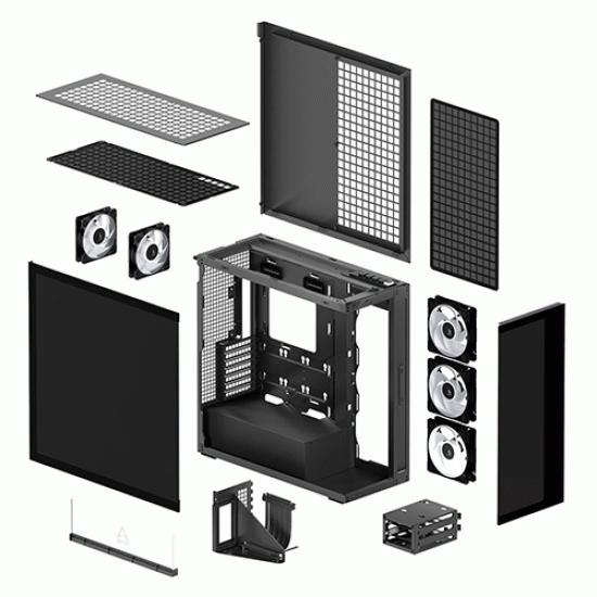 Arctic Xtender VG ARGB Mirror Black E-ATX Mid Tower Case (ACPCC00019A)