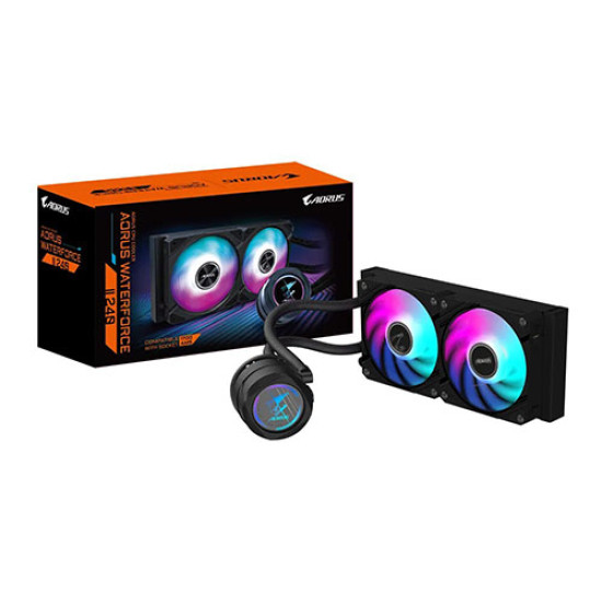 Gigabyte AORUS WATERFORCE II 240 240mm AIO CPU Liquid Cooler Black Gigabyte AORUS WATERFORCE II 240 240mm AIO CPU Liquid Cooler Black