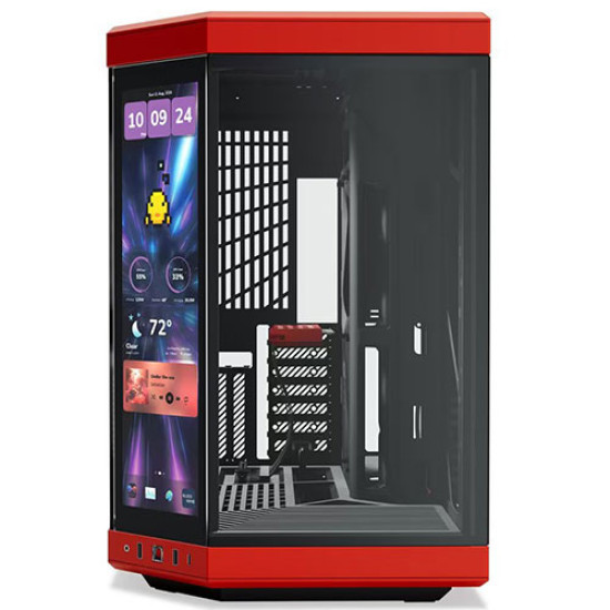 HYTE Y70 touch Infinite Dual Chamber ATX Mid tower Modern Aesthetic Case Red Black (CS-HYTE-Y70TI-RB) HYTE Y70 touch Infinite Dual Chamber ATX Mid tower Modern Aesthetic Case Red Black (CS-HYTE-Y70TI-RB)