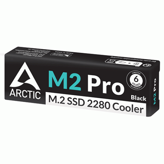 Arctic M2 Pro Black SSD Cooler for M.2 Drives (ACOTH00001A)