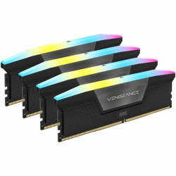 Corsair VENGEANCE RGB 128GB (4x32GB) DDR5 DRAM 5600MHz CL40 Memory Kit Black Corsair VENGEANCE RGB 128GB (4x32GB) DDR5 DRAM 5600MHz CL40 Memory Kit Black
