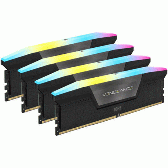 Corsair VENGEANCE RGB 128GB (4x32GB) DDR5 DRAM 5600MHz CL40 Memory Kit Black Corsair VENGEANCE RGB 128GB (4x32GB) DDR5 DRAM 5600MHz CL40 Memory Kit Black