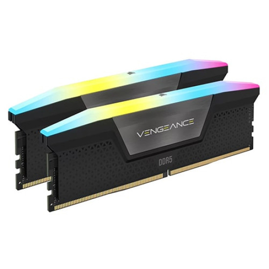 Corsair VENGEANCE RGB 96GB (2x48GB) DDR5 DRAM 6000MHz CL30 Memory Kit Black