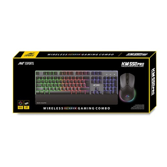 Ant Esports KM550 Pro Wireless Gaming Keyboard & Mouse Combo - Black