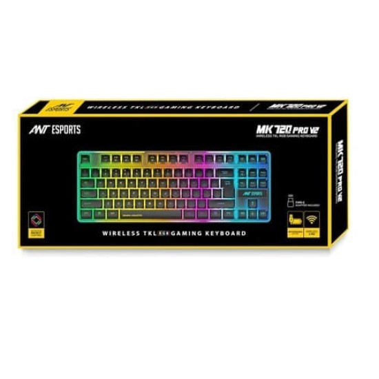 Ant Esports MK720 Pro V2 RGB Wireless TKL Gaming Keyboard - Black