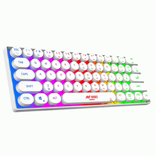 Ant Esports MK1500 BT Retro Wireless RGB Membrane Gaming Keyboard - White Ant Esports MK1500 BT Retro Wireless RGB Membrane Gaming Keyboard - White