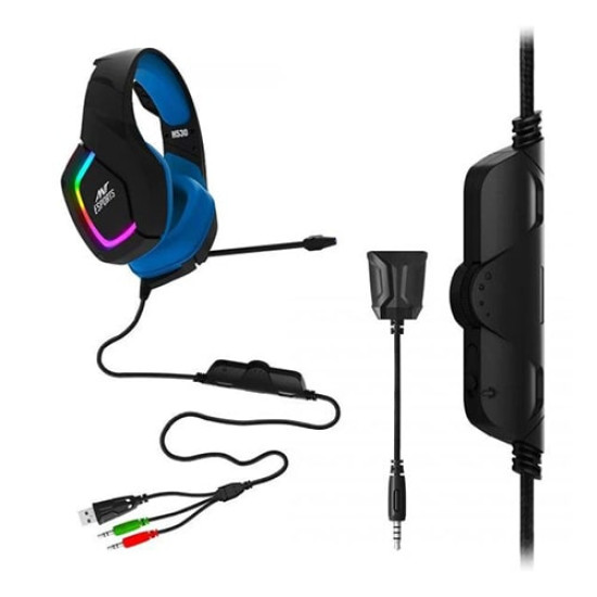Ant Esports H530 RGB Gaming Headset - Black Blue Ant Esports H530 RGB Gaming Headset - Black Blue