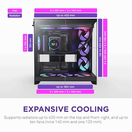 NZXT H9 Flow RGB Dual-Chamber Mid-Tower ATX Case Black (CM-H92FB-R1) NZXT H9 Flow RGB Dual-Chamber Mid-Tower ATX Case Black (CM-H92FB-R1)