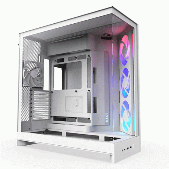 NZXT H9 Flow RGB Dual-Chamber Mid-Tower ATX Case White (CM-H92FW-R1)