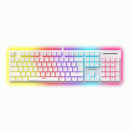 Ant Esports MK3400 Pro V3 White Mechanical Gaming Keyboard with Red Switches