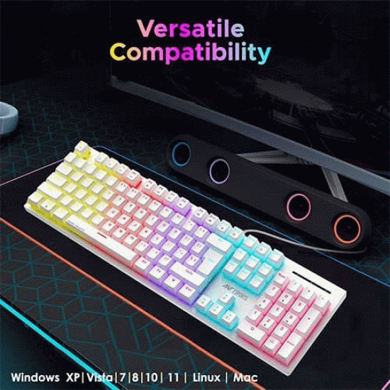 Ant Esports MK3400 Pro V3 White Mechanical Gaming Keyboard with Red Switches Ant Esports MK3400 Pro V3 White Mechanical Gaming Keyboard with Red Switches
